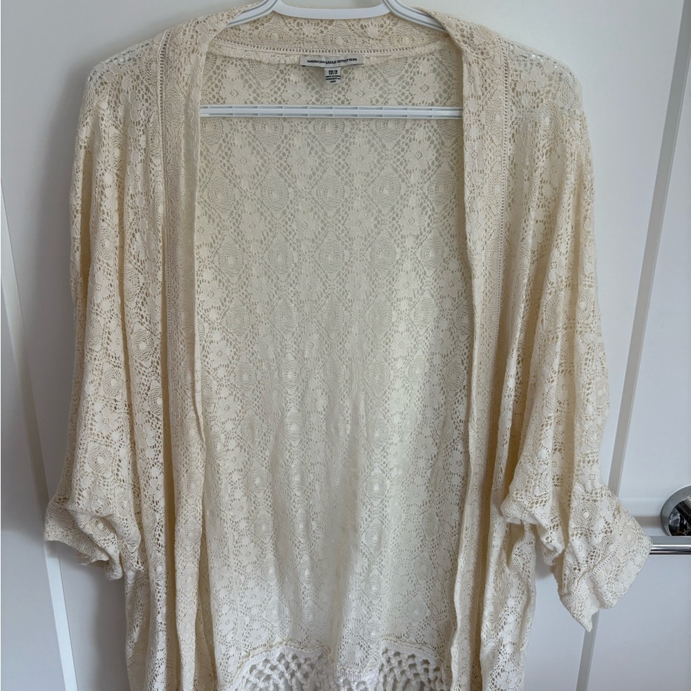 Women's Cream Lace Beach Cover Up